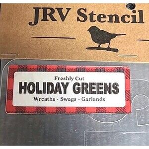 NEW JRV 15mil Reusable Holiday Greens Sign Stencil 17.5x6.25